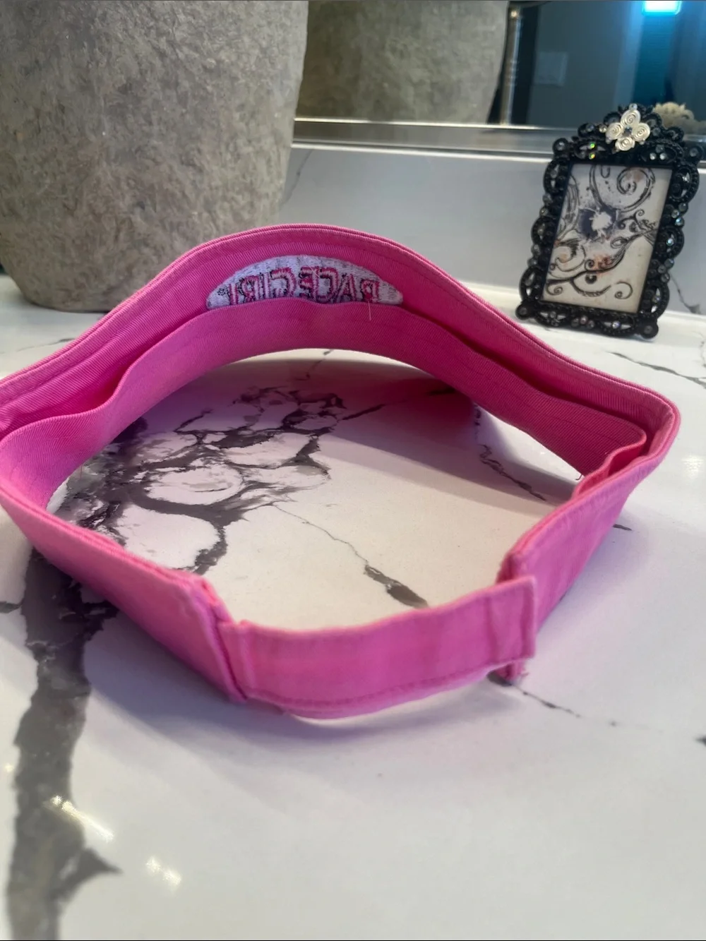 Sky Pink Womans Visor with Embroidered Logo